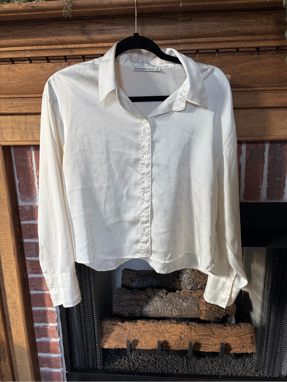 Abercrombie & Fitch Cream Button-Front Shirt